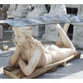 Decorative Nude Girl Garden Outdoor Stone Tables and Benchs YL-S115